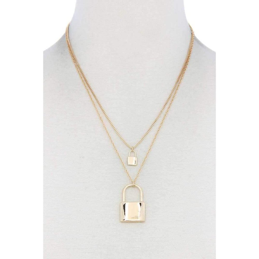 SODAJO Lock Charm Layered Necklace